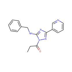 CCC(=O)n1nc(-c2cccnc2)nc1NCc1ccccc1 ZINC000005002120