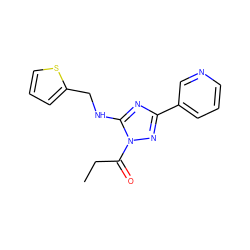 CCC(=O)n1nc(-c2cccnc2)nc1NCc1cccs1 ZINC000005002106