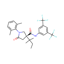 CCC(C)(C)[C@]1(C(=O)Nc2cc(C(F)(F)F)cc(C(F)(F)F)c2)CC(=O)N(c2c(C)cccc2C)C1 ZINC000198440481