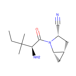 CCC(C)(C)[C@H](N)C(=O)N1[C@H](C#N)C[C@@H]2C[C@@H]21 ZINC000013648745