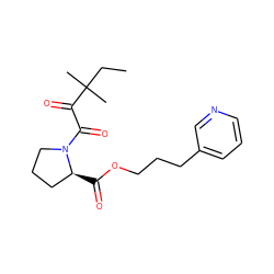 CCC(C)(C)C(=O)C(=O)N1CCC[C@@H]1C(=O)OCCCc1cccnc1 ZINC000002001838