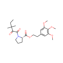 CCC(C)(C)C(=O)C(=O)N1CCC[C@H]1C(=O)OCCc1cc(OC)c(OC)c(OC)c1 ZINC000003929131