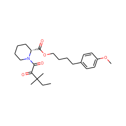 CCC(C)(C)C(=O)C(=O)N1CCCC[C@@H]1C(=O)OCCCCc1ccc(OC)cc1 ZINC000029476395