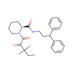 CCC(C)(C)C(=O)C(=O)N1CCCC[C@H]1C(=O)NCCC(c1ccccc1)c1ccccc1 ZINC000013475356