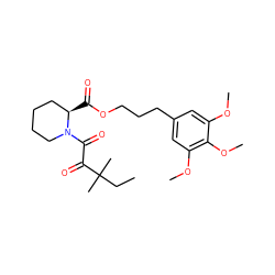 CCC(C)(C)C(=O)C(=O)N1CCCC[C@H]1C(=O)OCCCc1cc(OC)c(OC)c(OC)c1 ZINC000013446271