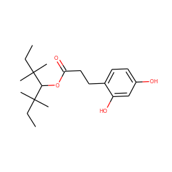 CCC(C)(C)C(OC(=O)CCc1ccc(O)cc1O)C(C)(C)CC ZINC000028645012