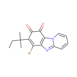 CCC(C)(C)C1=C(Br)c2nc3ccccn3c2C(=O)C1=O ZINC000103275986