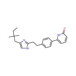 CCC(C)(C)Cc1c[nH]c(CCc2ccc(-c3cccc(=O)[nH]3)cc2)n1 ZINC000049072799