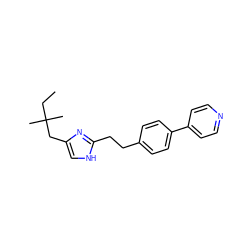 CCC(C)(C)Cc1c[nH]c(CCc2ccc(-c3ccncc3)cc2)n1 ZINC000049073045