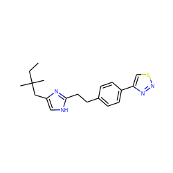 CCC(C)(C)Cc1c[nH]c(CCc2ccc(-c3csnn3)cc2)n1 ZINC000049067120