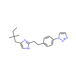 CCC(C)(C)Cc1c[nH]c(CCc2ccc(-n3ccnn3)cc2)n1 ZINC000049067410