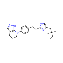 CCC(C)(C)Cc1c[nH]c(CCc2ccc(N3CCCc4cn[nH]c43)cc2)n1 ZINC000043195801