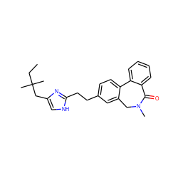 CCC(C)(C)Cc1c[nH]c(CCc2ccc3c(c2)CN(C)C(=O)c2ccccc2-3)n1 ZINC000049054104