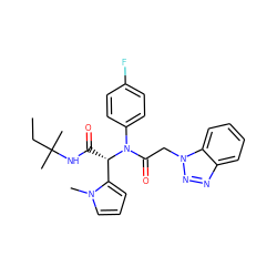 CCC(C)(C)NC(=O)[C@@H](c1cccn1C)N(C(=O)Cn1nnc2ccccc21)c1ccc(F)cc1 ZINC000006550602