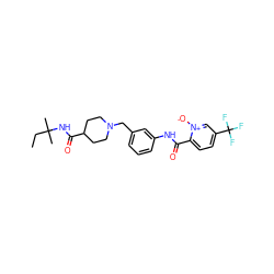 CCC(C)(C)NC(=O)C1CCN(Cc2cccc(NC(=O)c3ccc(C(F)(F)F)c[n+]3[O-])c2)CC1 ZINC001772578032