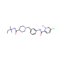 CCC(C)(C)NC(=O)C1CCN(Cc2cccc(NC(=O)c3ccc(Cl)c[n+]3[O-])c2)CC1 ZINC001772586948