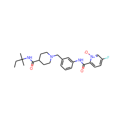 CCC(C)(C)NC(=O)C1CCN(Cc2cccc(NC(=O)c3ccc(F)c[n+]3[O-])c2)CC1 ZINC001772648063