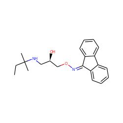 CCC(C)(C)NC[C@@H](O)CON=C1c2ccccc2-c2ccccc21 ZINC000028009302