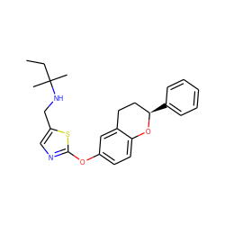 CCC(C)(C)NCc1cnc(Oc2ccc3c(c2)CC[C@@H](c2ccccc2)O3)s1 ZINC000145583987