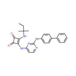 CCC(C)(C)Nc1c(Nc2ccnc(Nc3ccc(-c4ccccc4)cc3)n2)c(=O)c1=O ZINC000101595970