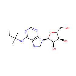 CCC(C)(C)Nc1ncnc2c1ncn2[C@H]1O[C@H](CO)[C@@H](O)[C@H]1O ZINC000048999261