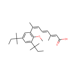 CCC(C)(C)c1cc(/C(C)=C\C=C\C(C)=C\C(=O)O)c(OC)c(C(C)(C)CC)c1 ZINC000013522268