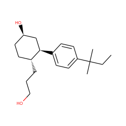 CCC(C)(C)c1ccc([C@@H]2C[C@H](O)CC[C@H]2CCCO)cc1 ZINC000029123954