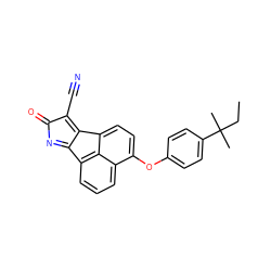 CCC(C)(C)c1ccc(Oc2ccc3c4c(C#N)c(=O)nc-4c4cccc2c43)cc1 ZINC000066074523