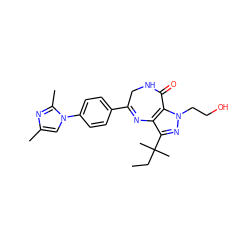 CCC(C)(C)c1nn(CCO)c2c1N=C(c1ccc(-n3cc(C)nc3C)cc1)CNC2=O ZINC000096928709