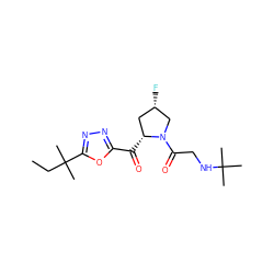 CCC(C)(C)c1nnc(C(=O)[C@@H]2C[C@H](F)CN2C(=O)CNC(C)(C)C)o1 ZINC000028823401