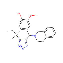 CCC(C)(C)n1nnnc1[C@H](c1ccc(O)c(OC)c1)N1CCc2ccccc2C1 ZINC000019499650