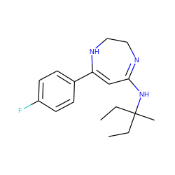 CCC(C)(CC)NC1=NCCNC(c2ccc(F)cc2)=C1 ZINC000101068716