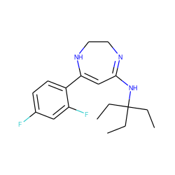 CCC(CC)(CC)NC1=NCCNC(c2ccc(F)cc2F)=C1 ZINC000101067102