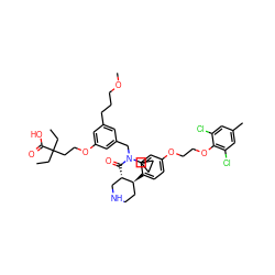 CCC(CC)(CCOc1cc(CCCOC)cc(CN(C(=O)[C@H]2CNCC[C@@H]2c2ccc(OCCOc3c(Cl)cc(C)cc3Cl)cc2)C2CC2)c1)C(=O)O ZINC000095548066