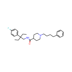 CCC(CC)(CNC(=O)C1CCN(CCCCc2ccccc2)CC1)c1ccc(F)cc1 ZINC000072142606