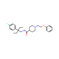 CCC(CC)(CNC(=O)C1CCN(CCOc2ccccc2)CC1)c1ccc(F)cc1 ZINC000072113372