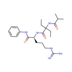 CCC(CC)(NC(=O)C(C)C)C(=O)N[C@@H](CCCNC(=N)N)C(=O)Nc1ccccc1 ZINC000149770687