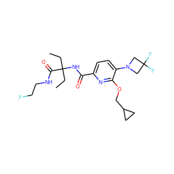 CCC(CC)(NC(=O)c1ccc(N2CC(F)(F)C2)c(OCC2CC2)n1)C(=O)NCCF ZINC000473170915