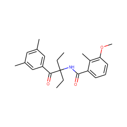 CCC(CC)(NC(=O)c1cccc(OC)c1C)C(=O)c1cc(C)cc(C)c1 ZINC000013490020