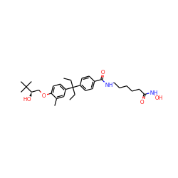 CCC(CC)(c1ccc(C(=O)NCCCCCC(=O)NO)cc1)c1ccc(OC[C@@H](O)C(C)(C)C)c(C)c1 ZINC001772636511