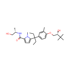 CCC(CC)(c1ccc(OC[C@H](O)C(C)(C)C)c(C)c1)c1ccc(C(=O)N[C@@H](C)CO)n1C ZINC000096285620