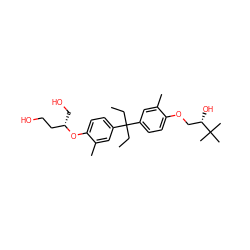 CCC(CC)(c1ccc(OC[C@H](O)C(C)(C)C)c(C)c1)c1ccc(O[C@@H](CO)CCO)c(C)c1 ZINC000072126171