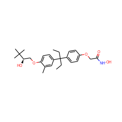 CCC(CC)(c1ccc(OCC(=O)NO)cc1)c1ccc(OC[C@@H](O)C(C)(C)C)c(C)c1 ZINC000148384630