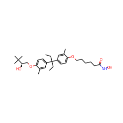 CCC(CC)(c1ccc(OCCCCCC(=O)NO)c(C)c1)c1ccc(OC[C@@H](O)C(C)(C)C)c(C)c1 ZINC000144989160