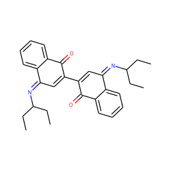 CCC(CC)/N=C1/C=C(C2=C/C(=N\C(CC)CC)c3ccccc3C2=O)C(=O)c2ccccc21 ZINC000147893819