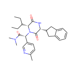 CCC(CC)[C@@H]1C(=O)N[C@H](C2Cc3ccccc3C2)C(=O)N1[C@@H](C(=O)N(C)C)c1ccc(C)nc1 ZINC000034662821