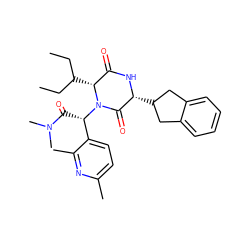 CCC(CC)[C@@H]1C(=O)N[C@H](C2Cc3ccccc3C2)C(=O)N1[C@@H](C(=O)N(C)C)c1ccc(C)nc1C ZINC000035802577