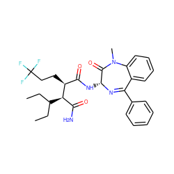 CCC(CC)[C@H](C(N)=O)[C@@H](CCC(F)(F)F)C(=O)N[C@H]1N=C(c2ccccc2)c2ccccc2N(C)C1=O ZINC000299855966