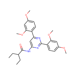 CCC(CC)C(=O)Nc1cc(-c2ccc(OC)cc2OC)nc(-c2ccc(OC)cc2OC)n1 ZINC000066113046