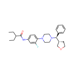 CCC(CC)C(=O)Nc1ccc(N2CCN([C@@H](c3ccccc3)[C@@H]3CCOC3)CC2)c(F)c1 ZINC000103226252